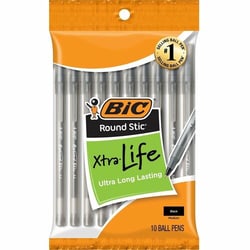 Enterprise Technology Solutions&nbsp;Bic  Ballpoint Pens, Stick, Med Point, 10/PK, Black Ink