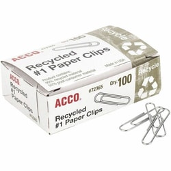 Enterprise Technology Solutions&nbsp;ACCO  Paper Clips,Recycled,No 1,1-9/32