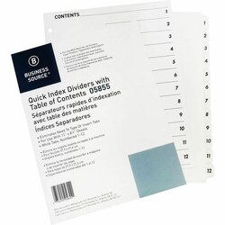 Enterprise Technology Solutions&nbsp;Business Source  Index Dividers,w/TOC Page,1-12, 12 Tabs/ST,11