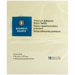 Enterprise Technology Solutions&nbsp;Business Source  Adhesive Note Pads, Plain, 3
