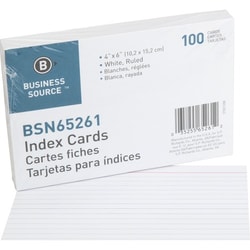 Enterprise Technology Solutions&nbsp;Business Source  Index Cards, Ruled, 72 lb., 4