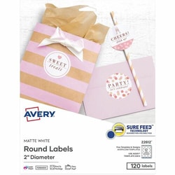 Enterprise Technology Solutions&nbsp;Avery  Labels,Round,SureFeed,EasyPeel,Inkjet&Laser,2