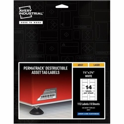 Enterprise Technology Solutions&nbsp;Avery  Asset Tag, Destructible, Laser, 1-1/4