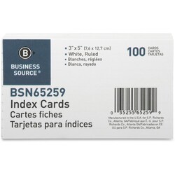Enterprise Technology Solutions&nbsp;Business Source  Index Cards, Ruled, 72 lb., 3