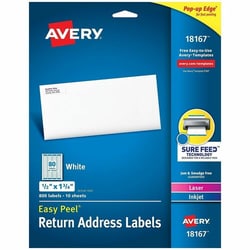 Enterprise Technology Solutions&nbsp;Avery  Return Address Label,Laser/Inkjet,1/2