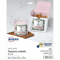Enterprise Technology Solutions&nbsp;Avery  Labels,Square,Matte,PrinterSafe,SureFeed,3