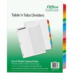 Enterprise Technology Solutions&nbsp;Avery  Table 'N Tabs Dividers, A-Z, Multicolor, 1 Set