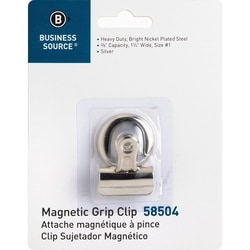 Enterprise Technology Solutions&nbsp;Business Source  Bulldog Clip,Magnetic Back,Size 1,1-1/4