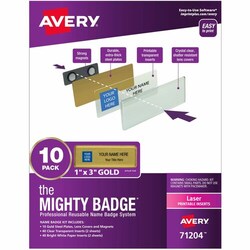 Enterprise Technology Solutions&nbsp;Avery  Badge Kit, Magnetic, Laser, Reusable, 1