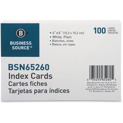 Enterprise Technology Solutions&nbsp;Business Source  Index Cards, Plain, 90lb., 4