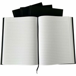Enterprise Technology Solutions&nbsp;Business Source  Notebook,Standard-Ruled,Hardbound,Linen,w/RibbonMarker,Microperforated,Black