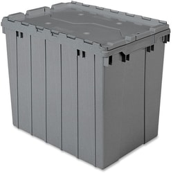 Enterprise Technology Solutions&nbsp;Akro-Mils  Container, w/Attached Lid, 17 Gal, Gray