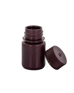 Foxx Life Sciences&nbsp;30mL Wide Mouth HDPE Amber Reagent Bottles, 72CS