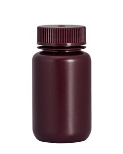 Foxx Life Sciences&nbsp;125mL Wide Mouth HDPE Amber Reagent Bottles, 72CS