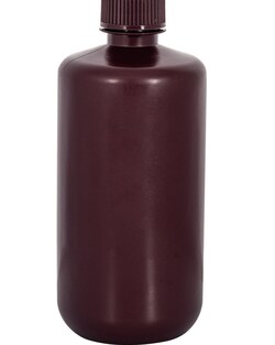 Foxx Life Sciences&nbsp;500mL Narrow Mouth HDPE Amber Reagent Bottles, 48CS