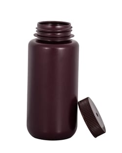 Foxx Life Sciences&nbsp;1L Wide Mouth HDPE Amber Reagent Bottles, 24CS
