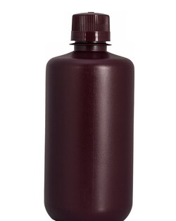 Foxx Life Sciences&nbsp;1L Narrow Mouth HDPE Amber Reagent Bottles, 24CS