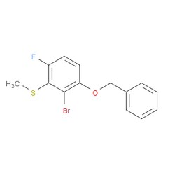 Aobchem&nbsp;(3-(Benzyloxy)-2-bromo-6-fluorophenyl)(methyl)sulfane | ≥97% | CAS 2432848-75-2 | C14H12BrFOS | 250mg