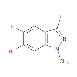 Aobchem&nbsp;6-Bromo-5-fluoro-3-iodo-1-methyl-1H-indazole | ≥95% | CAS 1286734-96-0 | C8H5BrFIN2 | 5g
