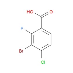 Aobchem&nbsp;3-Bromo-4-chloro-2-fluorobenzoic acid | ≥97% | CAS 1677706-23-8 | C7H3BrClFO2 | 5g