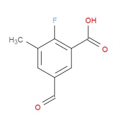 Aobchem&nbsp;2-Fluoro-5-formyl-3-methylbenzoic acid | ≥97% | CAS 2385567-43-9 | C9H7FO3 | 5g