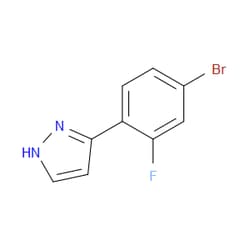 Aobchem&nbsp;3-(4-Bromo-2-fluorophenyl)-1H-pyrazole | ≥97% | CAS 1548477-52-6 | C9H6BrFN2 | 250mg