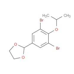 Aobchem&nbsp;2-[3 5-Dibromo-4-(propan-2-yloxy)phenyl]-1 3-dioxolane | ≥97% | CAS 2221812-17-3 | C12H14Br2O3 | 250mg