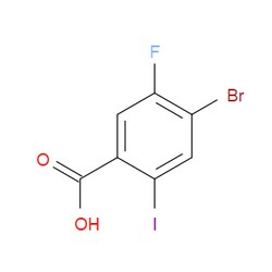 Aobchem&nbsp;4-Bromo-5-fluoro-2-iodobenzoic acid | ≥97% | CAS 1870155-80-8 | C7H3BrFIO2 | 250mg