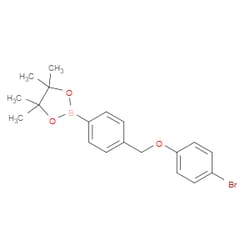 Aobchem&nbsp;2-(4-((4-Bromophenoxy)methyl)phenyl)-4 4 5 5-tetramethyl-1 3 2-dioxaborolane | ≥97% | CAS 2246545-69-5 | C19H22BBrO3 | 500mg