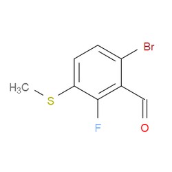 Aobchem&nbsp;6-Bromo-2-fluoro-3-(methylthio)benzaldehyde | ≥97% | CAS 2643368-08-3 | C8H6BrFOS | 1g