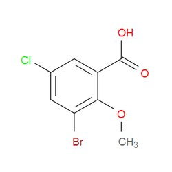 Aobchem&nbsp;3-Bromo-5-chloro-2-methoxybenzoic acid | ≥97% | CAS 66237-57-8 | C8H6BrClO3 | 250mg