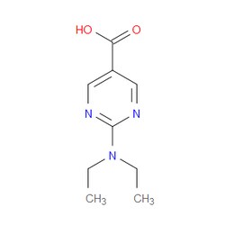 Aobchem&nbsp;2-(Diethylamino)pyrimidine-5-carboxylic acid | ≥97% | CAS 927803-51-8 | C9H13N3O2 | 250mg