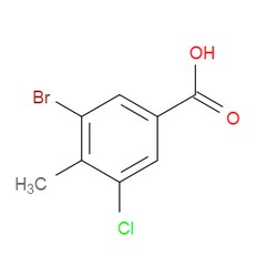 Aobchem&nbsp;3-Bromo-5-chloro-4-methylbenzoic acid | ≥95% | CAS 515135-60-1 | C8H6BrClO2 | 250mg