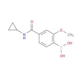 Aobchem&nbsp;4-(Cyclopropylcarbamoyl)-2-methoxyphenylboronic acid | ≥97% | CAS 1351373-76-6 | C11H14BNO4 | 250mg