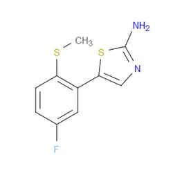 Aobchem&nbsp;5-(5-Fluoro-2-(methylthio)phenyl)thiazol-2-amine | ≥95% | CAS 2734775-95-0 | C10H9FN2S2 | 1g