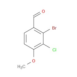 Aobchem&nbsp;2-Bromo-3-chloro-4-methoxybenzaldehyde | ≥95% | CAS 1170695-74-5 | C8H6BrClO2 | 500mg