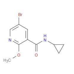 Aobchem&nbsp;5-Bromo-N-cyclopropyl-2-methoxynicotinamide | ≥97% | CAS 1707583-15-0 | C10H11BrN2O2 | 1g