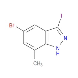 Aobchem&nbsp;5-Bromo-3-iodo-7-methyl-1H-indazole | ≥97% | CAS 1360885-34-2 | C8H6BrIN2 | 500mg