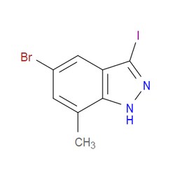 Aobchem&nbsp;5-Bromo-3-iodo-7-methyl-1H-indazole | ≥97% | CAS 1360885-34-2 | C8H6BrIN2 | 1g