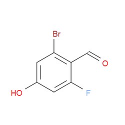 Aobchem&nbsp;2-Bromo-6-fluoro-4-hydroxybenzaldehyde | ≥95% | CAS 1629141-29-2 | C7H4BrFO2 | 250mg