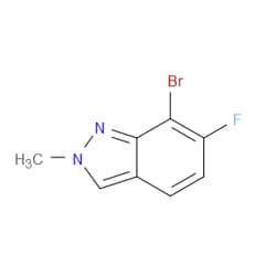 Aobchem&nbsp;7-Bromo-6-fluoro-2-methyl-2H-indazole | ≥97% | CAS 1541782-62-0 | C8H6BrFN2 | 500mg