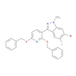 Aobchem&nbsp;1H-Indazole  3-[2 6-bis(phenylmethoxy)-3-pyridinyl]-6-bromo-5-fluoro-1-methyl- | ≥97% | CAS 3023574-91-3 | C27H21BrFN3O2 | 1g
