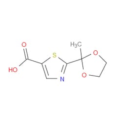 Aobchem&nbsp;2-(2-Methyl-1 3-dioxolan-2-yl)thiazole-5-carboxylic acid | ≥97% | CAS 1909309-55-2 | C8H9NO4S | 250mg