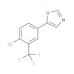Aobchem&nbsp;5-(4-Chloro-3-(trifluoromethyl)phenyl)oxazole | ≥97% | CAS 2379322-13-9 | C10H5ClF3NO | 500mg