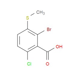 Aobchem&nbsp;2-Bromo-6-chloro-3-(methylthio)benzoic acid | ≥95% | CAS 1823052-34-1 | C8H6BrClO2S | 250mg