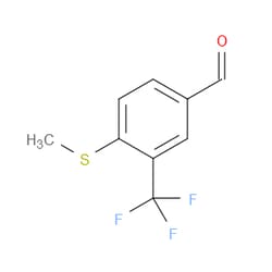 Aobchem&nbsp;4-Methylthio-3-trifluoromethylbenzaldehyde | ≥95% | CAS 919360-31-9 | C9H7F3OS | 250mg