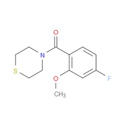 Aobchem&nbsp;(4-Fluoro-2-methoxyphenyl)(thiomorpholino)methanone | ≥97% | CAS 2624417-36-1 | C12H14FNO2S | 1g
