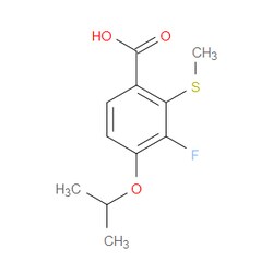 Aobchem&nbsp;3-Fluoro-4-isopropoxy-2-(methylthio)benzoic acid | ≥97% | CAS 2734775-40-5 | C11H13FO3S | 250mg