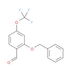 Aobchem&nbsp;2-(Phenylmethoxy)-4-(trifluoromethoxy)benzaldehyde | ≥95% | CAS 1321963-80-7 | C15H11F3O3 | 500mg