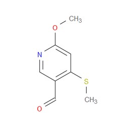 Aobchem&nbsp;6-Methoxy-4-(methylthio)nicotinaldehyde | ≥97% | CAS 1288994-83-1 | C8H9NO2S | 500mg